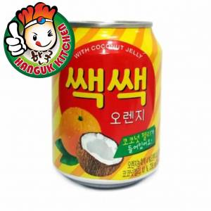 SacSac Orange Juice with Coconut Jelly Popular Korean Beverage 238ml (12 Cans / 1 Carton)